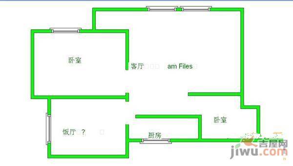 大理小区3室1厅1卫101㎡户型图