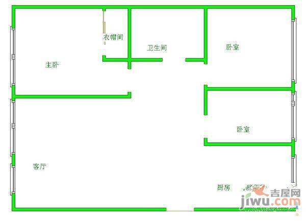 大理小区3室1厅1卫101㎡户型图