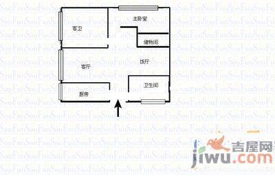 大理小区3室1厅1卫101㎡户型图