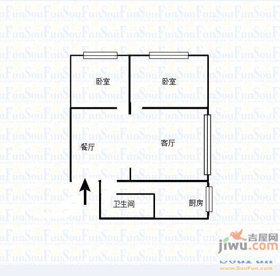 智诚大厦2室2厅1卫94㎡户型图