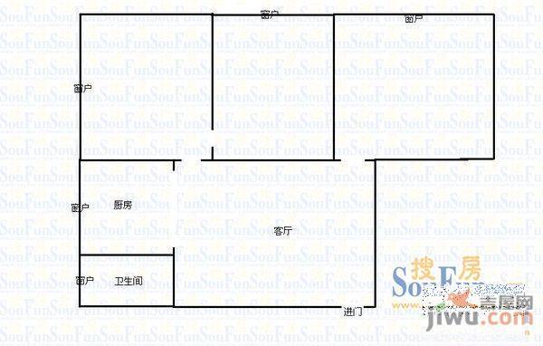 德胜园2室2厅1卫户型图