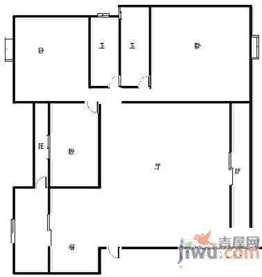 常青藤花园3室2厅2卫户型图