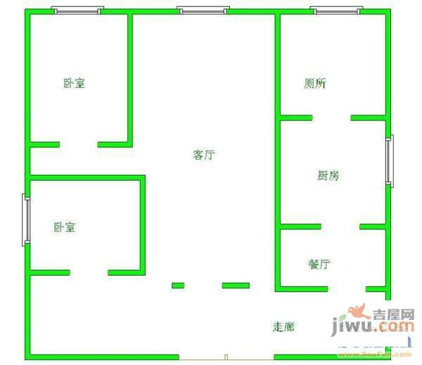 新创商住楼3室2厅1卫户型图