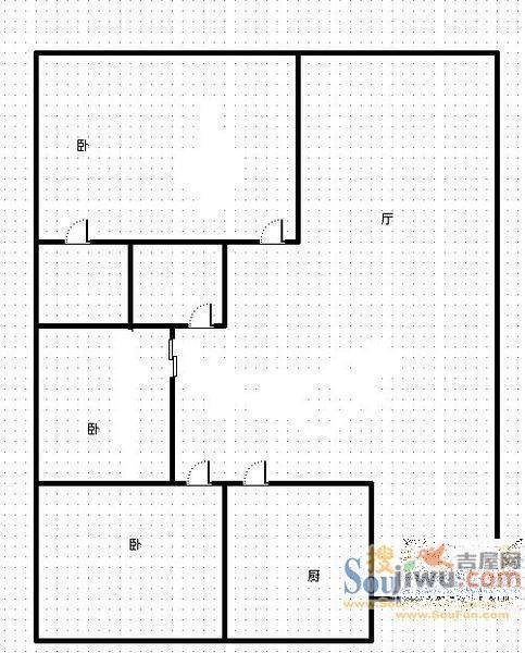 新兴苑2室2厅1卫65㎡户型图