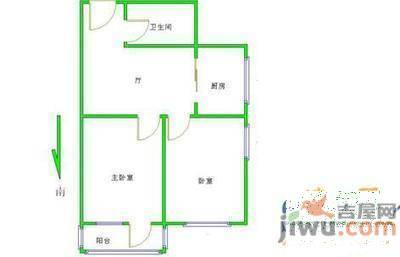 杨柳商住楼2室1厅1卫户型图