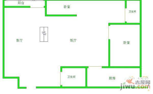 海发紫林苑2室2厅1卫111㎡户型图