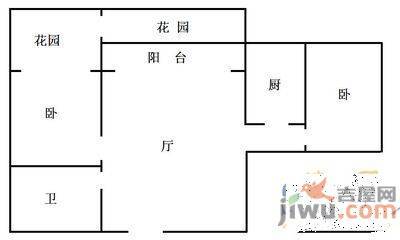 旅华苑2室2厅1卫86㎡户型图