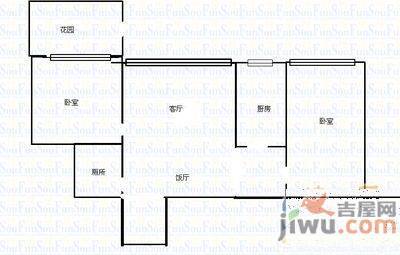 旅华苑2室2厅1卫86㎡户型图