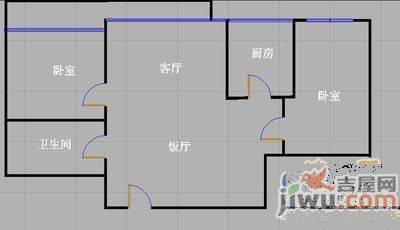 旅华苑2室2厅1卫86㎡户型图