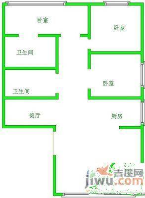 阳光都市3室1厅2卫127㎡户型图