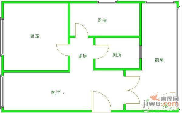 新云小区2室2厅1卫76㎡户型图