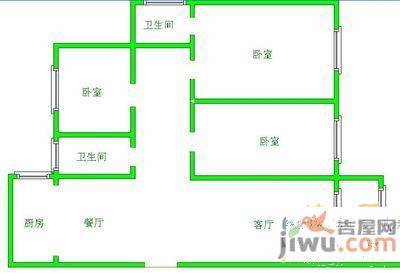 安泰小区2室2厅1卫87㎡户型图