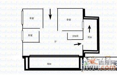 新添润丰园2室1厅1卫45㎡户型图