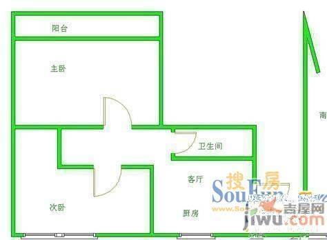 溪北小区2室1厅1卫户型图