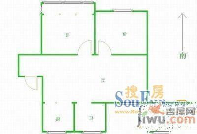 溪北小区2室1厅1卫户型图