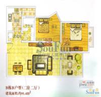 众福家园2室2厅1卫95.4㎡户型图