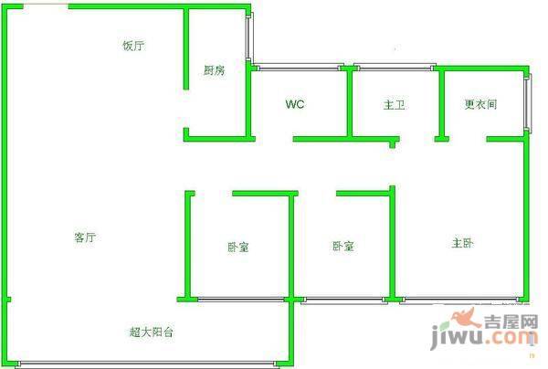 众福家园3室2厅2卫137㎡户型图