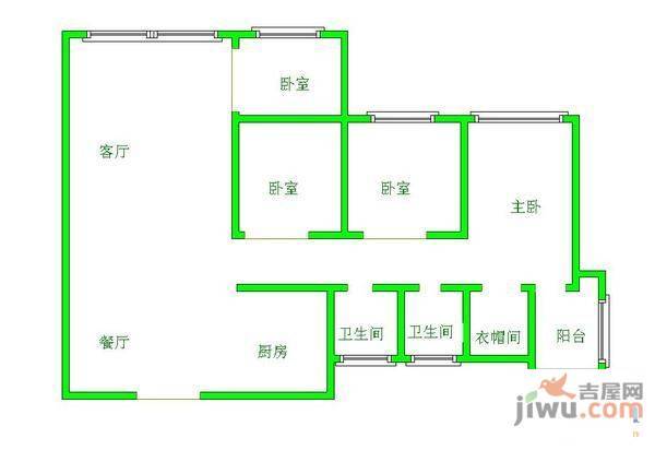 众福家园3室2厅2卫137㎡户型图