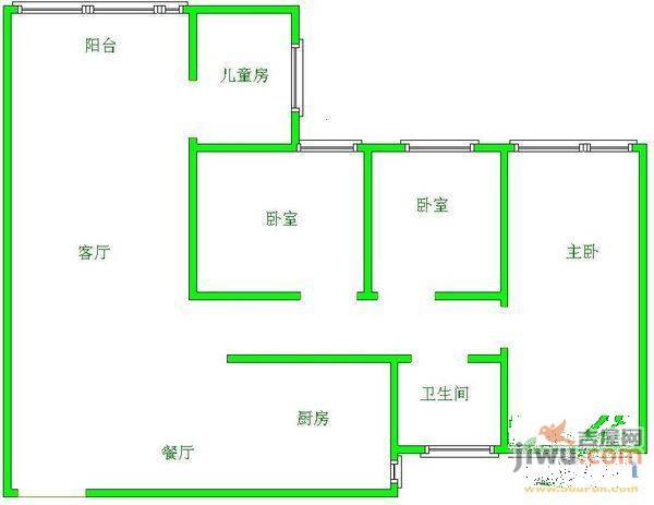 众福家园3室2厅2卫137㎡户型图