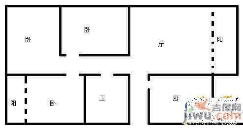 永诚明彩居2室1厅1卫70㎡户型图