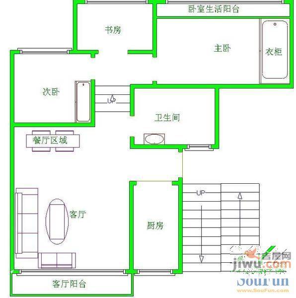 永诚明彩居2室1厅1卫70㎡户型图