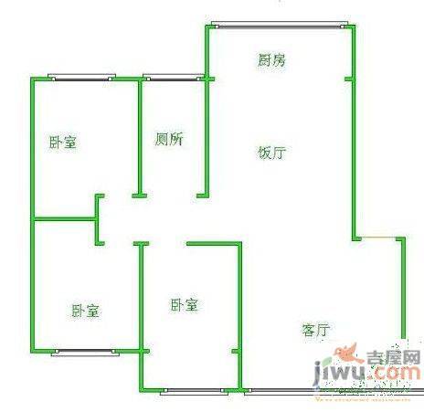 永诚明彩居2室1厅1卫70㎡户型图