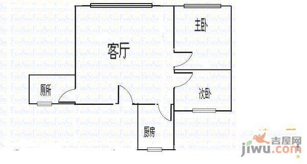 永诚明彩居2室1厅1卫70㎡户型图