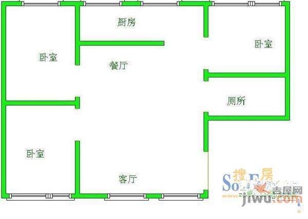 兴达小区2室2厅2卫户型图