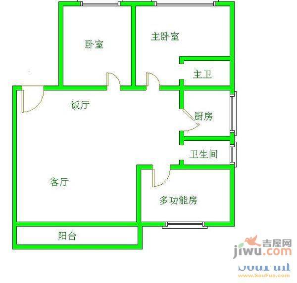 瑞华园3室2厅2卫125㎡户型图