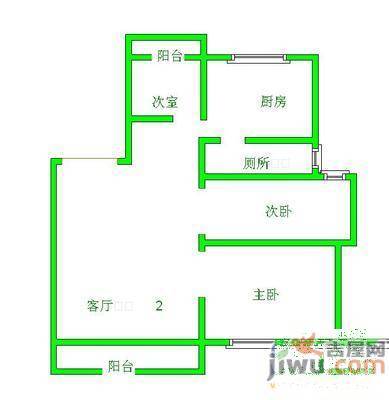 家和花园3室2厅1卫95㎡户型图