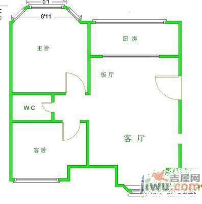 环溪园2室2厅1卫92㎡户型图