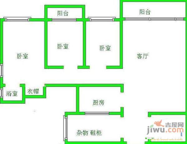 帝豪名都3室2厅2卫144㎡户型图