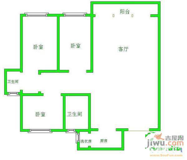 帝豪名都3室2厅2卫144㎡户型图