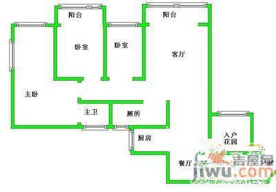 帝豪名都3室2厅2卫144㎡户型图