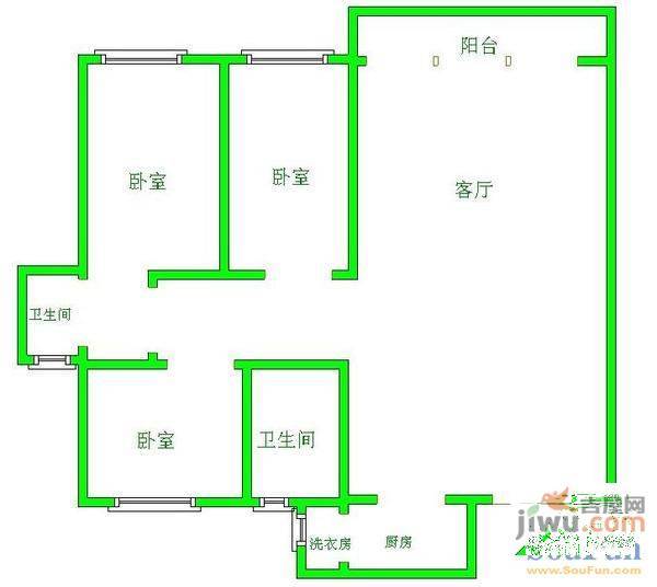 帝豪名都3室2厅2卫144㎡户型图