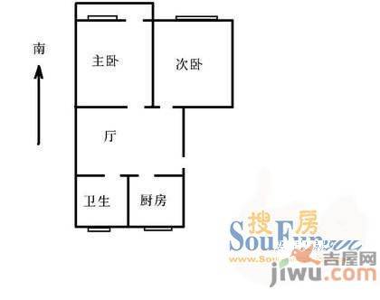 金塘小区2室1厅1卫户型图