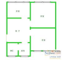 冶金厅3室1厅1卫户型图