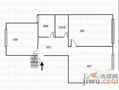 海文商住楼2室2厅1卫户型图