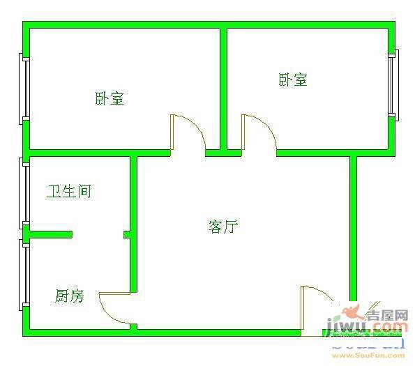 华侨友谊公司宿舍0室2厅1卫户型图