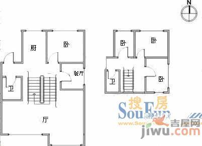 金厦商住楼4室2厅2卫户型图