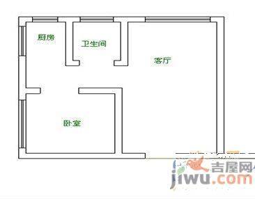 化工路小区1室1厅1卫56㎡户型图