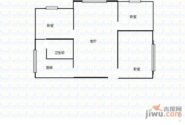 化工路小区1室1厅1卫56㎡户型图