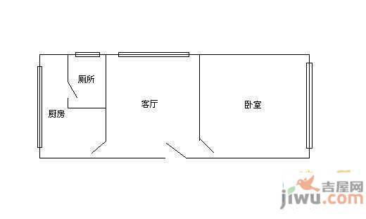 化工路小区1室1厅1卫56㎡户型图