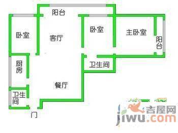 中兴华阳花园3室2厅1卫115㎡户型图