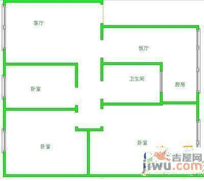 中兴华阳花园3室2厅1卫115㎡户型图