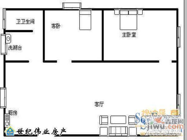 阳光家园3室2厅1卫户型图