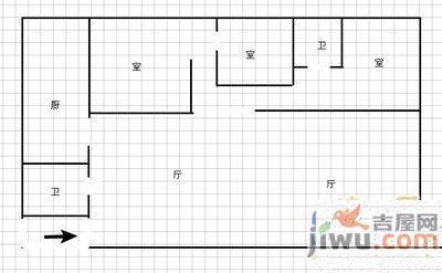 钰达大厦3室2厅2卫120㎡户型图