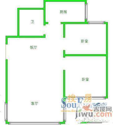 邮政综合大厦3室2厅2卫户型图