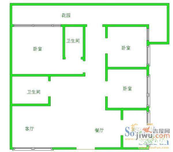 邮政综合大厦3室2厅2卫户型图