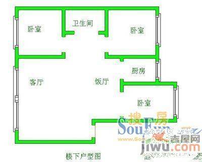 邮政商住楼6室2厅2卫222㎡户型图